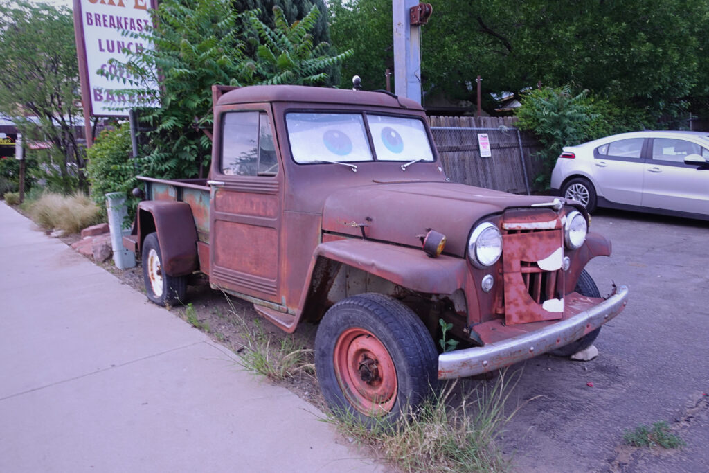 A car looking like Tow Mater in Moab