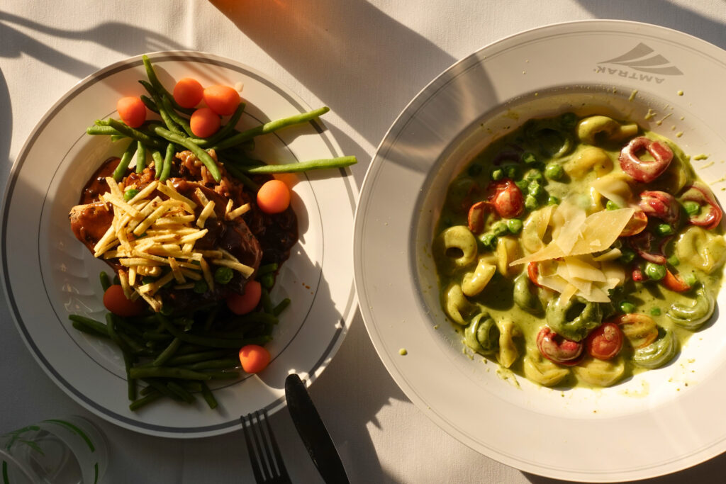 Two meals on the train to El Paso